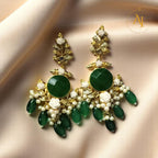 Doublet Stone Long Earrings