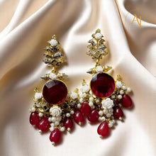 Doublet Stone Long Earrings