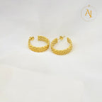 Golden Weave Hoops