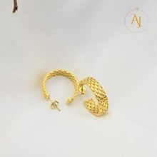 Golden Weave Hoops