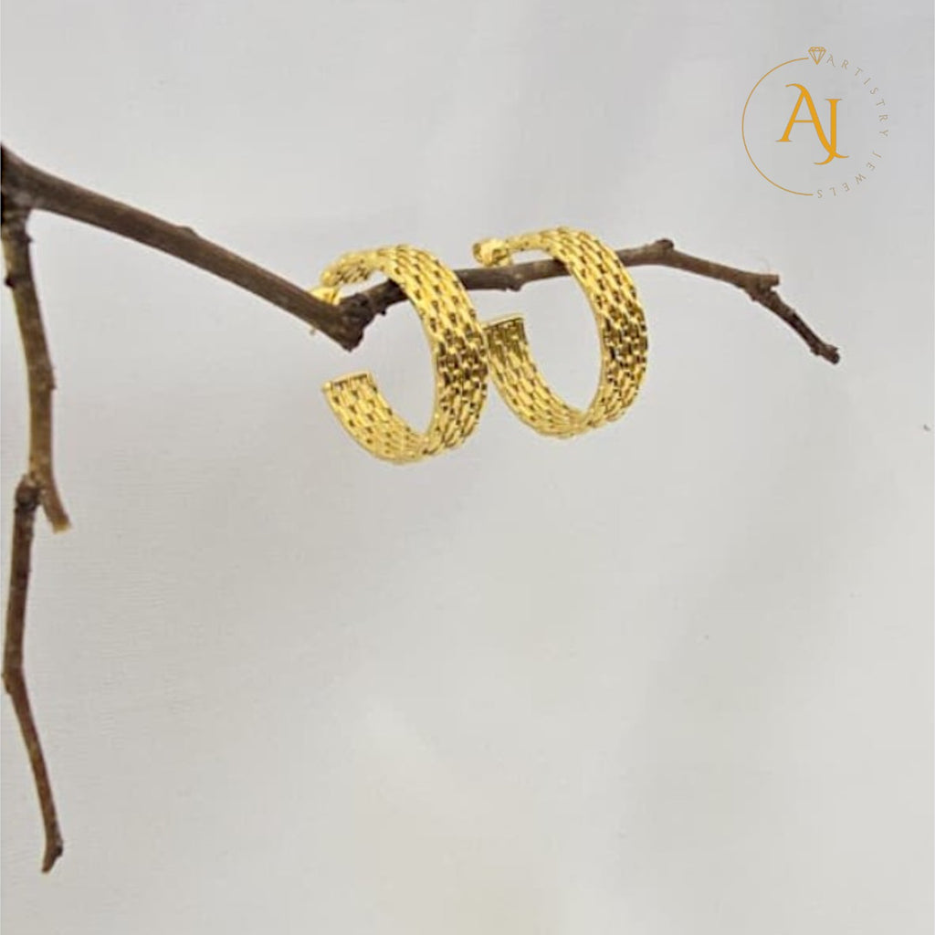 Golden Weave Hoops