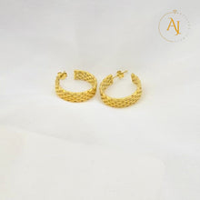 Golden Weave Hoops