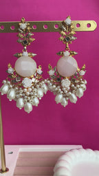 Doublet Stone Long Earrings